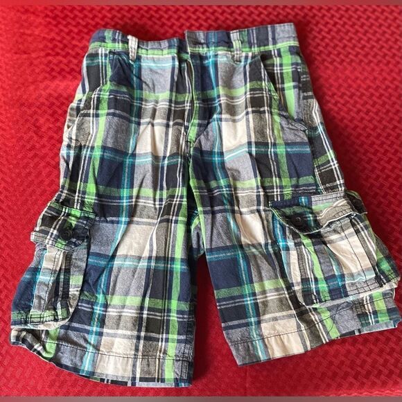 🔥❤️🔥 Faded Glory Cargo Blue Plaid Shorts EPC Size 18 - Picture 1 of 3